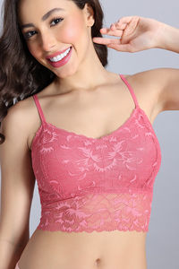 Zivame Double Layered Non Wired 3/4th Coverage Bralette - Desert Rose — thumbnail 6